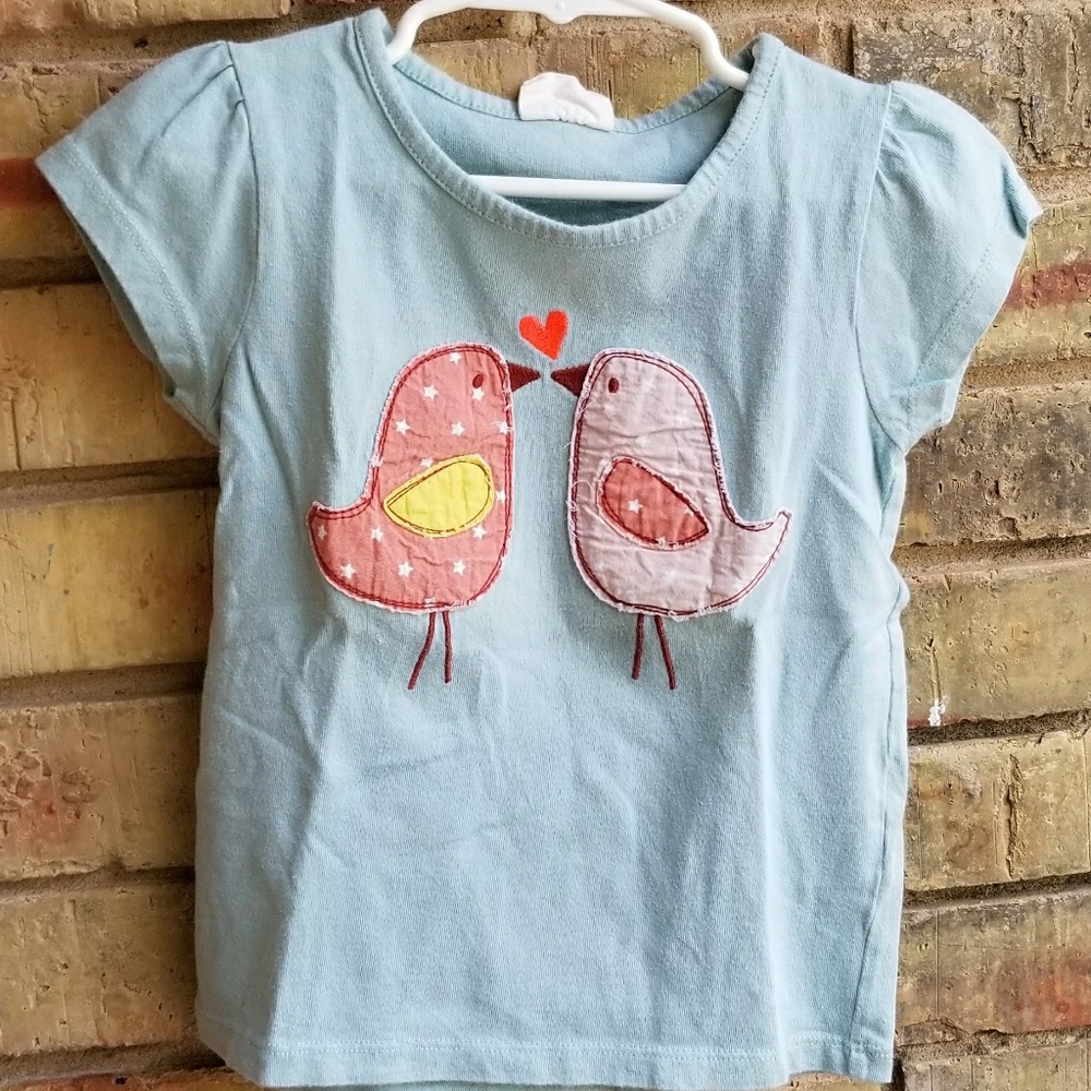 EUC Girl's Mini Boden Cap-Sleeve Shirt/Tee sz 3-4Y
